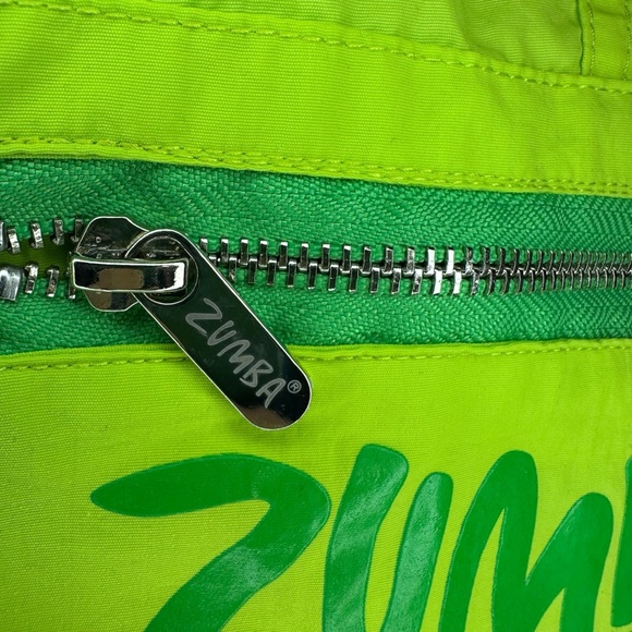 ZUMBA Y2K Neon Green Parachute Cargo Pants M Athleisure Utility Streetwear Dance - Picture 8 of 10
